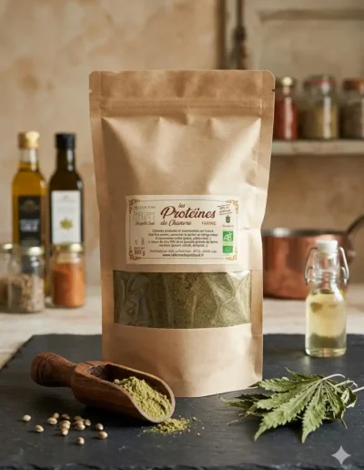Farine-de-chanvre-sachet-fermé-dans-une-cuisine-rustique